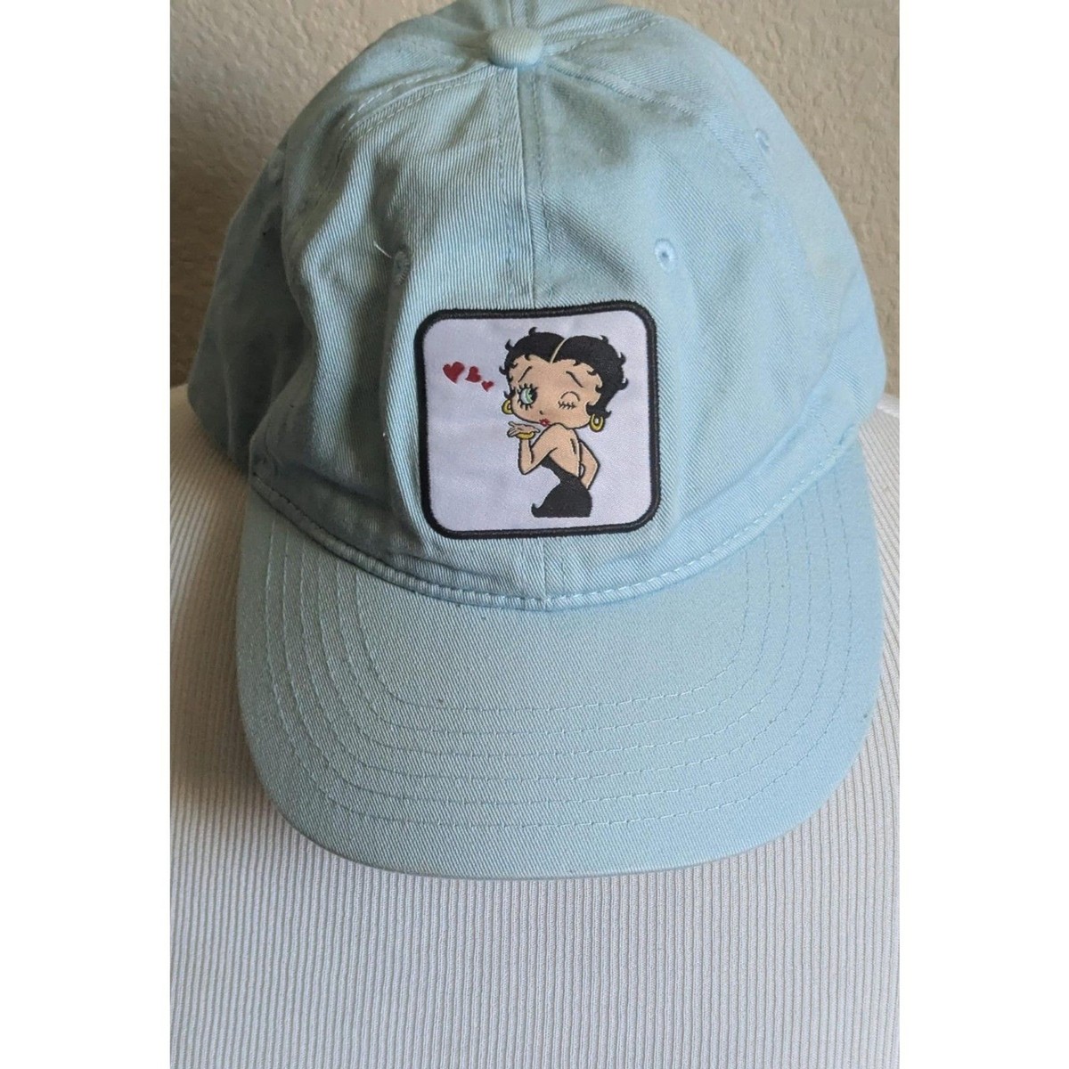 Betty Boop & H3 Headwear Baseball Cap - Light Blue 100% Cotton