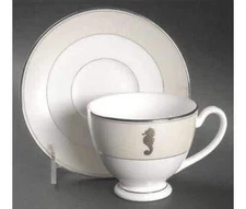 NEW WATERFORD SEAHORSE Footed Cup and Saucer Coffee