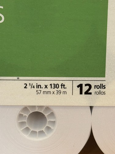 OfficeMax 12 rollos de papel caja registradora y máquinas de agregar 2 1/4" x 130' NUEVO - Imagen 2 de 2