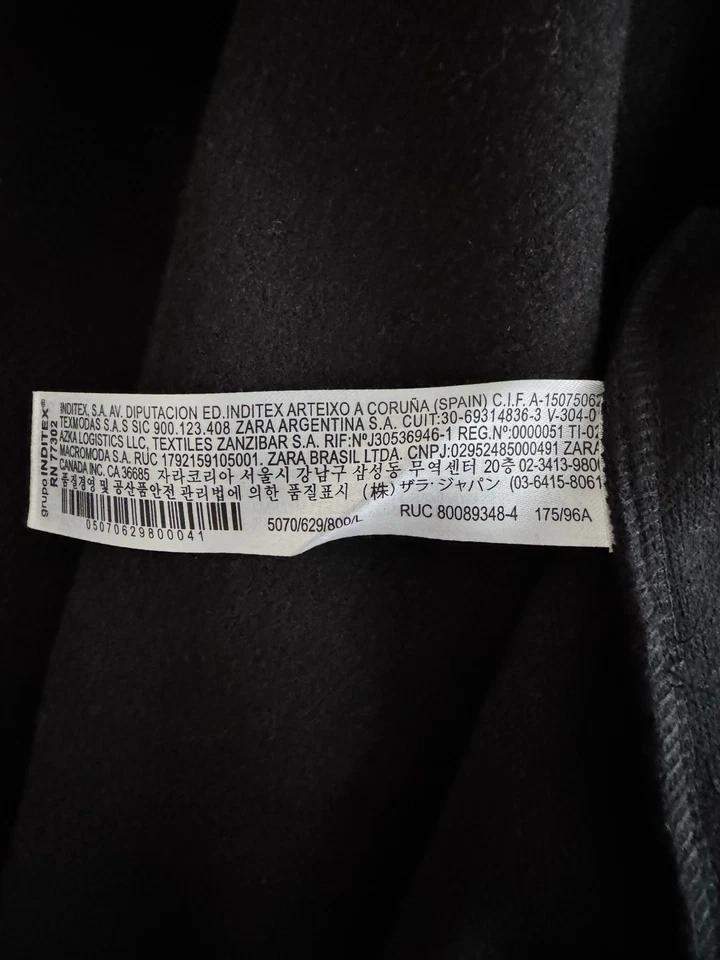 Zara Women's Trench Coat Size L Black NWT Also Has Side Pockets and Long Sleeves - Image 4 of 4