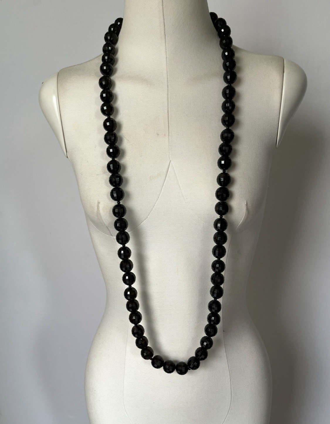 Kenneth Jay Lane Necklace VTG Signed Black Facete… - image 3