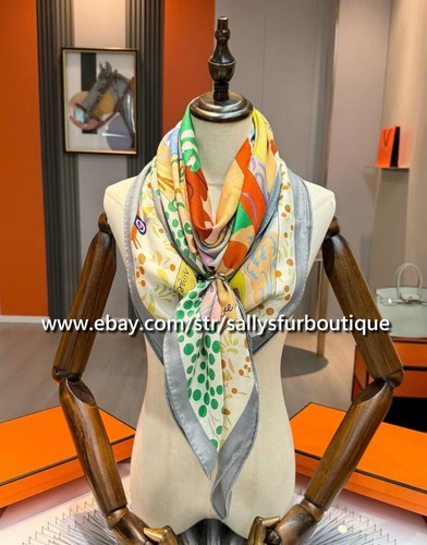 2025 Sallys 70% Cashmere & 30% Silk Animals Print Double Face Scarf Shawl 53" - Picture 59 of 93