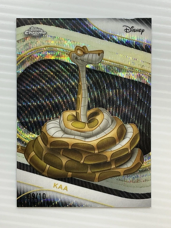 2025 Topps Chrome Disney Kaa Black Wave Refractor /10 #109 The Jungle Book - Изображение 4 из 4