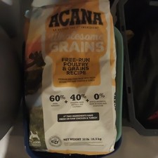 ACANA Wholesome Grains Dry Dog Food Free-Run Poultry Grains Recipe New 32lb