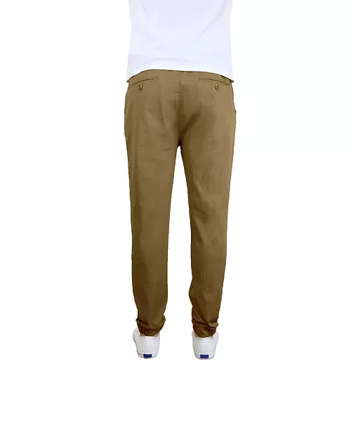 GALAXY BY HARVIC MEN'S BASIC STRETCH TWILL JOGGERS - SIZE: MEN XL - TIMBER