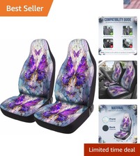 Purple Butterfly Car Seat Covers Set Of 2 Breathable Front Seat Covers For T...