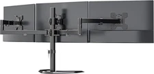 Triple Monitor Stand for 3 Screens up to 27 Inches, Adjustable Desk Mount, Black