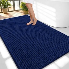 OLANLY Thick Large Bathroom Rugs 59x35, Extra Soft Absorbent 59" X 35", Navy