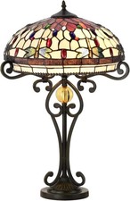 Dragonfly Tiffany Style Glass Handcrafted Large Bedside/Table Lamp 16x30 inches