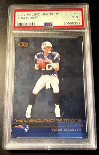 2002 TOM BRADY PSA 9 PACIFIC HEADS UP FOOTBALL CARD #71