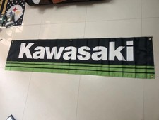 KAWASAKI 2x8FT Polyester Banner Garage Wall Decor Racing Workshop Sign