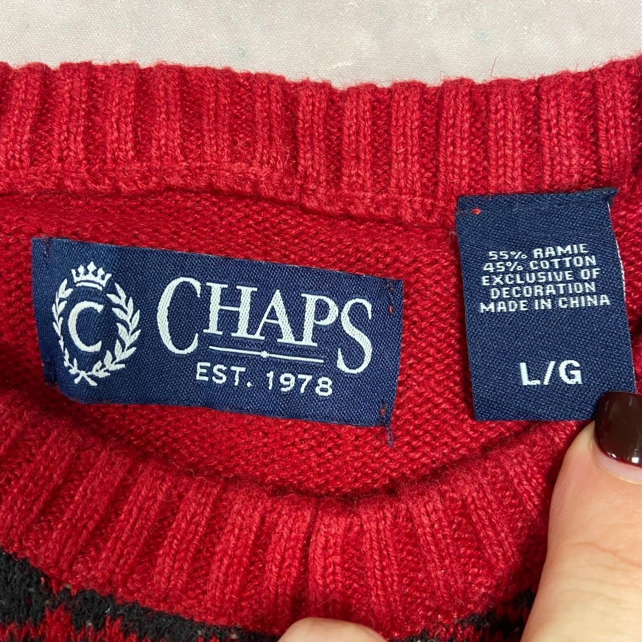 Chaps Knitted Jumper Checked Patterned Pullover K… - image 4