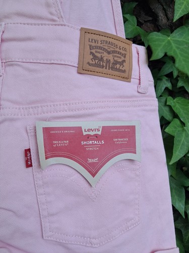 LEVIS Girls Sz 8 Reg Pink Denim Shortalls Coveralls Overalls Cotton/elastane Nwt - Picture 5 of 8