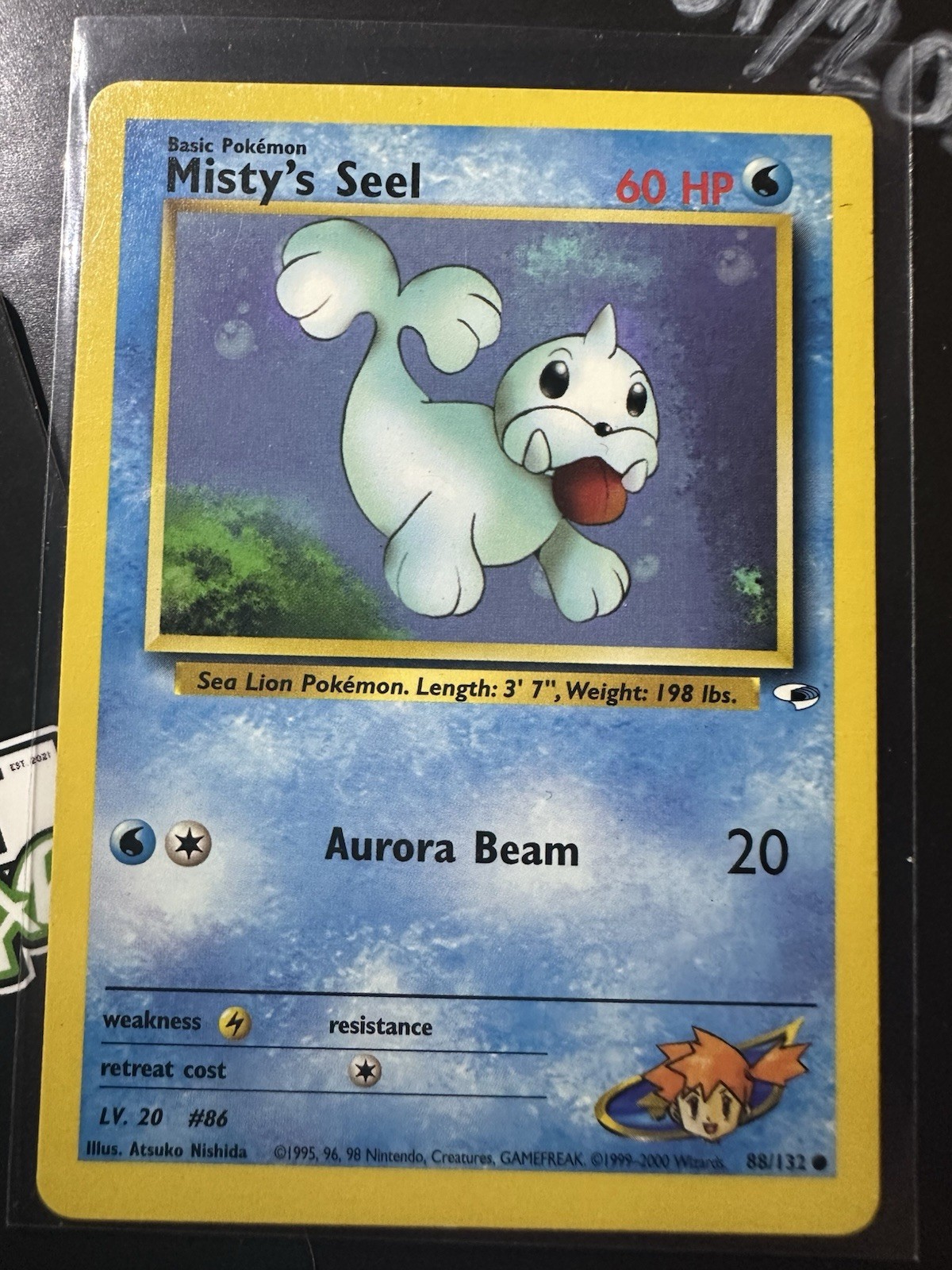 Misty's Seel 88/132, Gym Heroes, Pokemon TCG, 2000, Vintage WOTC, Common, NM