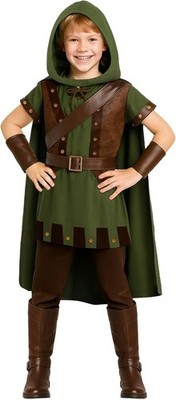 Morph Kids Robin Hood Costume Boys Girls Archer Outlaw Hunter Outfit 4 - 14 yrs