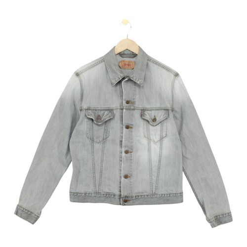 Levis Denim Jacket Mens Size XL Grey Trucker Collared Cotton