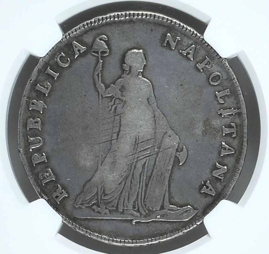 1799 Italian Sates, Naples, 12 Carlini / 1 Piastra Neapolitan Dav 1410 NGC VG 10 - Image 3 of 4