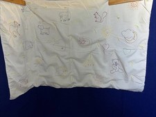 Handmade Vintage Animal Baby Blanket Cotton/flannel Hand tied 1970s 52x30