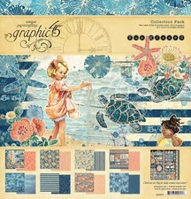 Graphic45 SUN KISSED COLLECTION PACK scrapbooking 16 PAPERS + STICKERS