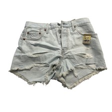 Levi's 501 Shorts Womens 28 Button Fly Distressed Cutoff Denim 56327-0418
