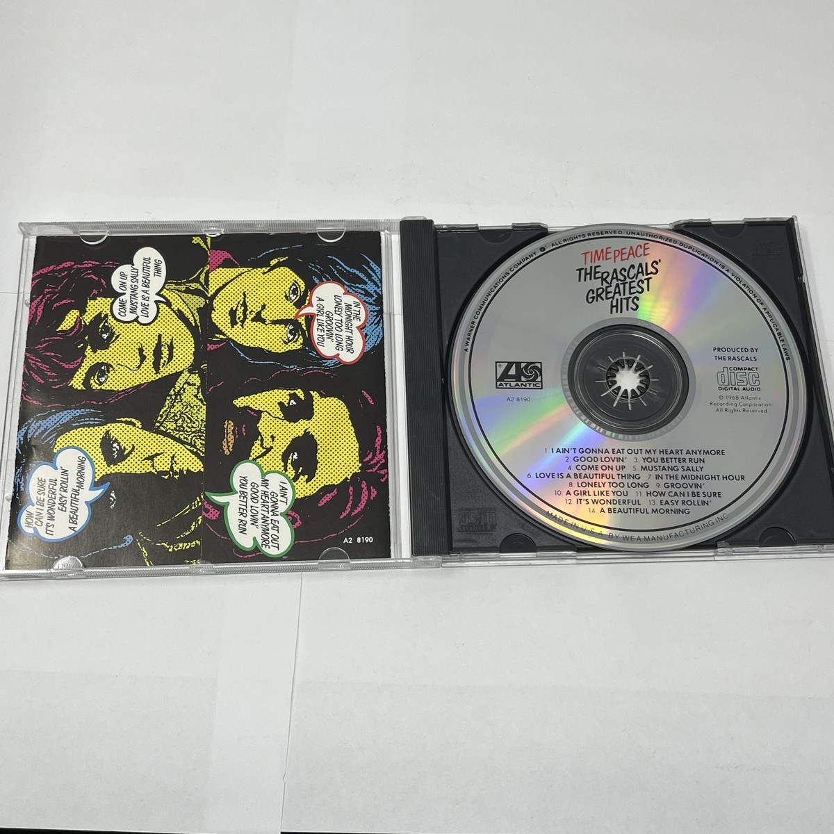 The Rascals Time Peace: Greatest Hits CD Atlantic A2 8190 Classic