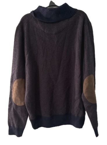 Jos A Bank Reserve Sweater Mens Sz M Wool Blend Blue Brown NWT Grandpacore. - Picture 6 of 10