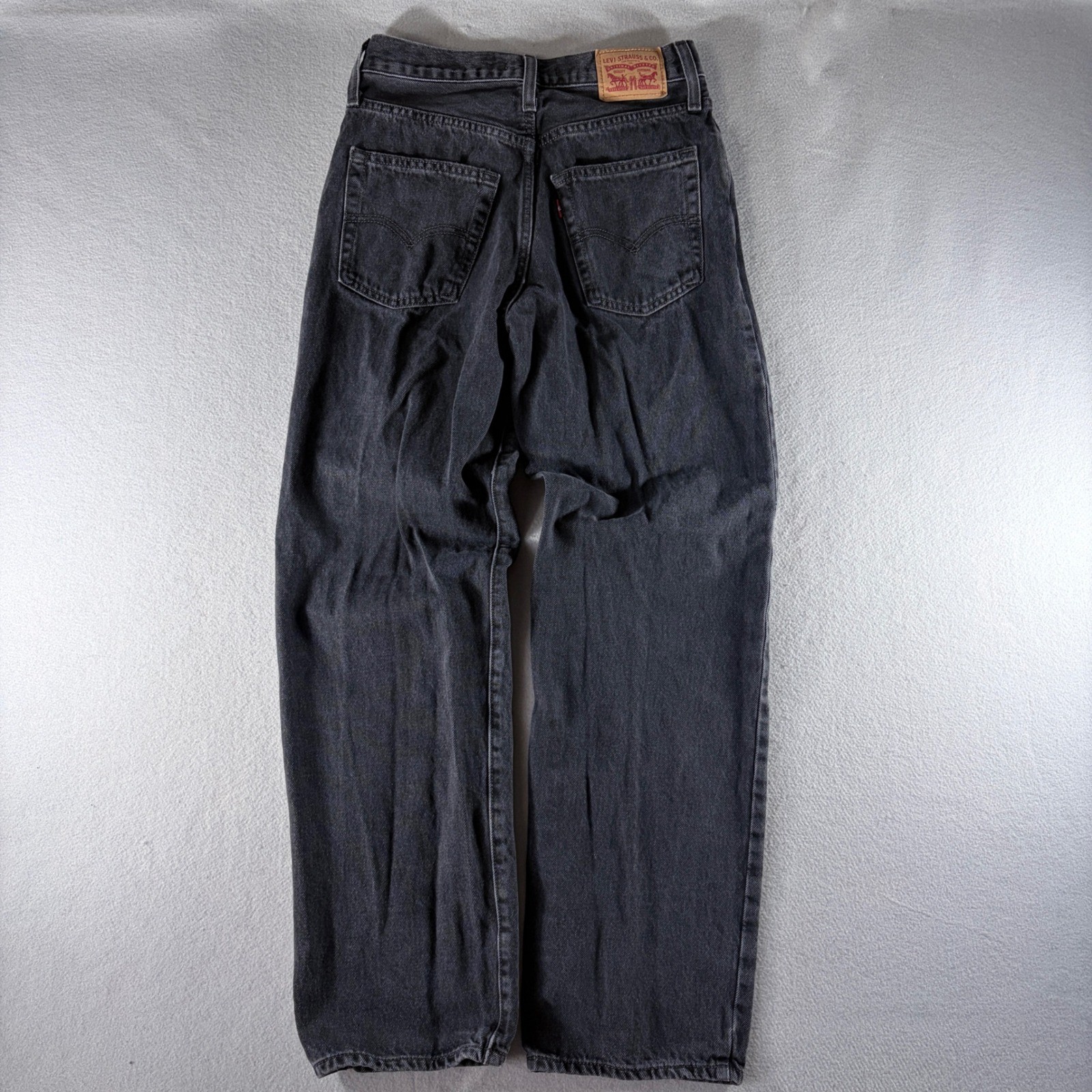 Levis 94 Baggy Jeans Womens 25 Faded Black Wide Leg Mid Rise Denim A0430-0000