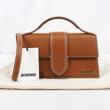 Jacquemus The Large Bambino Crossbody Flap Bag In Light Brown Leather Gold