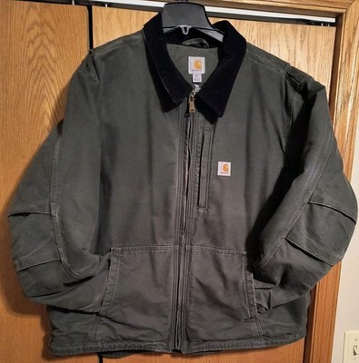 Carhartt Full Swing Chore Coat XXL Duck Work Jacket Green Outerwear Shepra lined