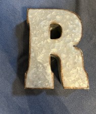 Small galvanized metal letter decor 7in X 5 in x 2 in thick raised not flat