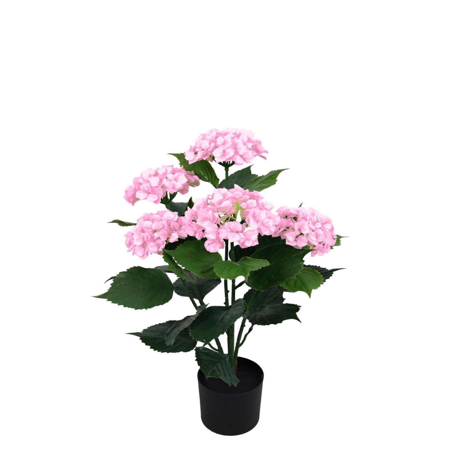 Artificial Hydrangea Bush Pink Flower Plant In/Outdoor UV Protected 60cm Tall