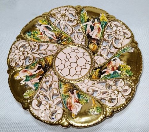 Vintage Capodimonte 1950's/ Ardalt Inc Capa Traforo Cherubs Tea Cup & Saucer - Picture 13 of 16