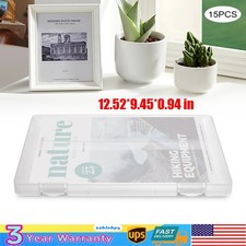 15 PCS  Clear Snap File Boxes, Document Organ...