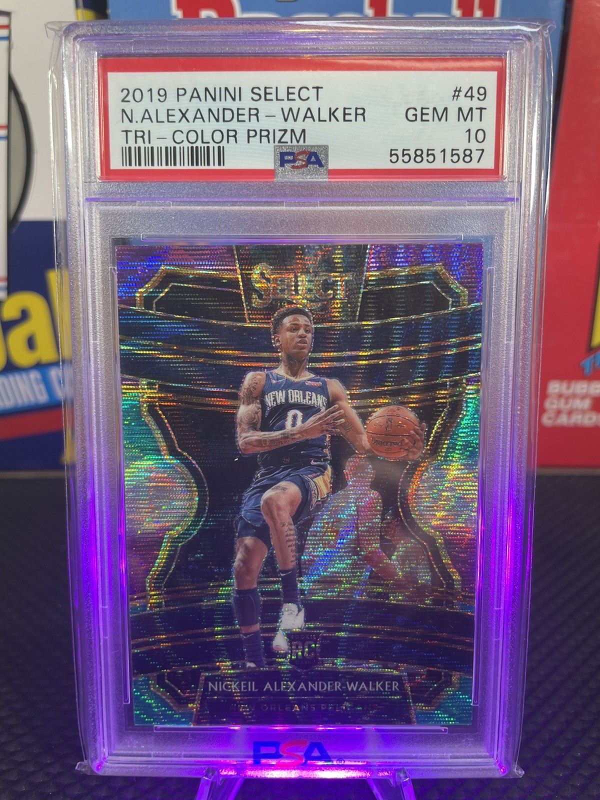 2019 Select Nickeil Alexander-Walker #49 Tri-Color Prizm Concourse RC PSA 10