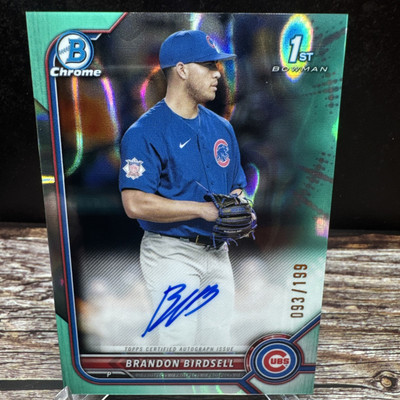 2022 Bowman Draft Brandon Birdsell Chrome Aqua Lava Refractor Auto /199 #CDA-BB