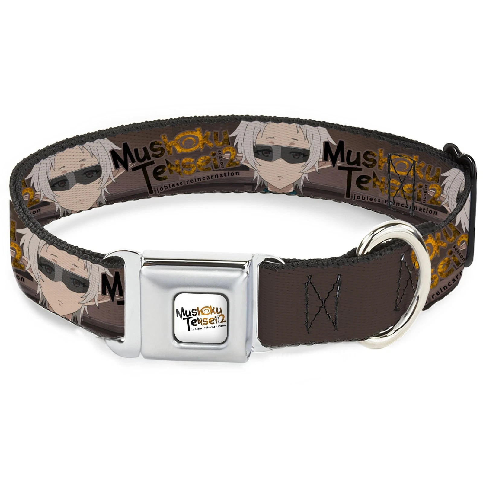 Crunchyroll Pet Collar, Dog Collar Metal Seatbelt Buckle, Mushoku Te (US IMPORT)