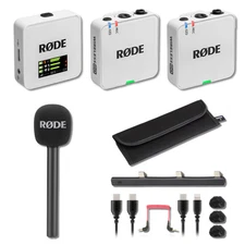 Rode Wireless GO (Gen 3) Compact Wireless Mic System with Interview GO (White)