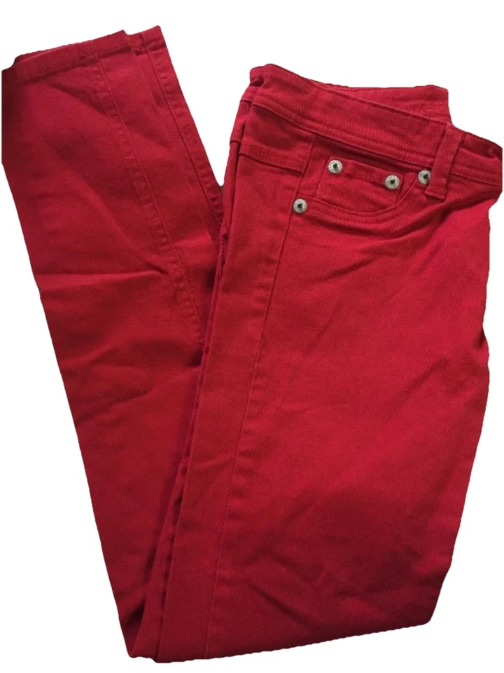 Pantalones largos de mezclilla rojos lisos Wet Seal para mujer talla L Foto 2 de 4