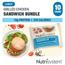 Nutrisystem Grilled Chicken Sandwich Bundle, 13g Protein, Frozen, 10 Count