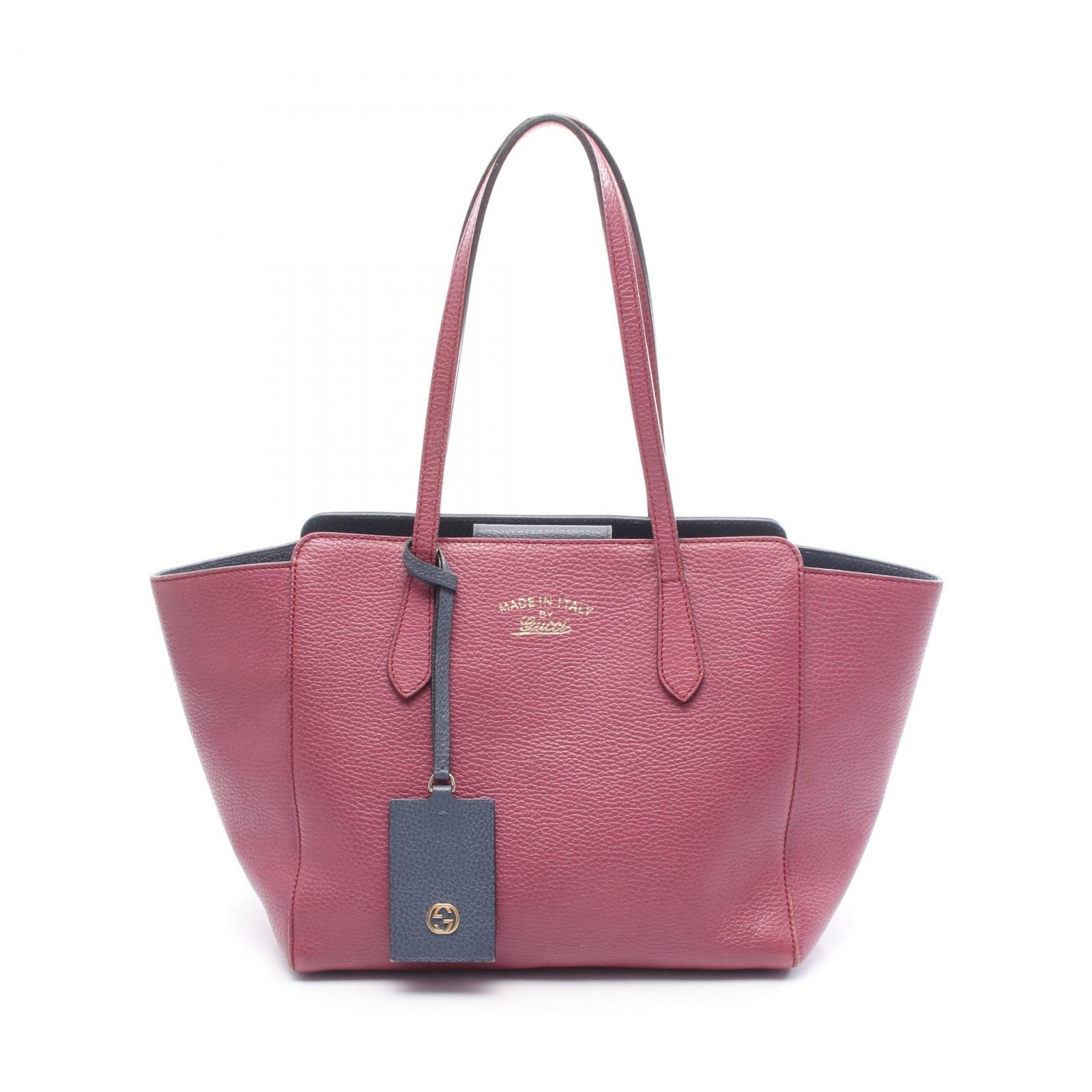 GUCCI Swing Tote Shoudler Bag 354408 leather Pink Blue Used Women