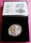 2021W AMERICAN SILVER EAGLE. BURNISHED. TYPE 2 FLYING EAGLE. WITH BOX AND COA.