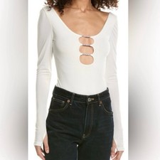 Nuevo sin etiquetas Body Alice + Olivia Kalena Estrás Recortado en Crudo Talla X