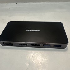 VisionTek VT200 USB-C Portable Dock Station - Dual Display VGA HDMI 2xUSB 3.0