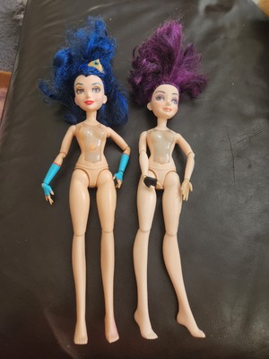 Disney Descendants Evie und Mal Puppen nackt nicht funktionsfähig, für Ersatzteile.