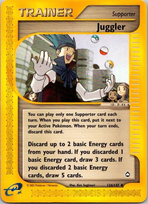 Juggler 126/147 Uncommon Aquapolis Pokemon Moderately Played