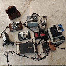 Vintage cameras lot Polaroid KODAK Nissin 8MM Film 35MM Untested Collection B H