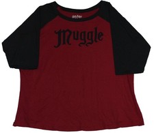 Camiseta Harry Potter para mujer estilo trapo - mago muggle estampado negro