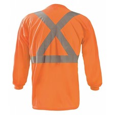 Occunomix Lux-Lst2bx-O2x Long Sleeve T-Shirt, 2, R, Polyester, Orange, 2Xl