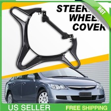 Carbon Fiber Look Car Steering Wheel Cover Fits Honda Civic 8th Fd2 2006-2011