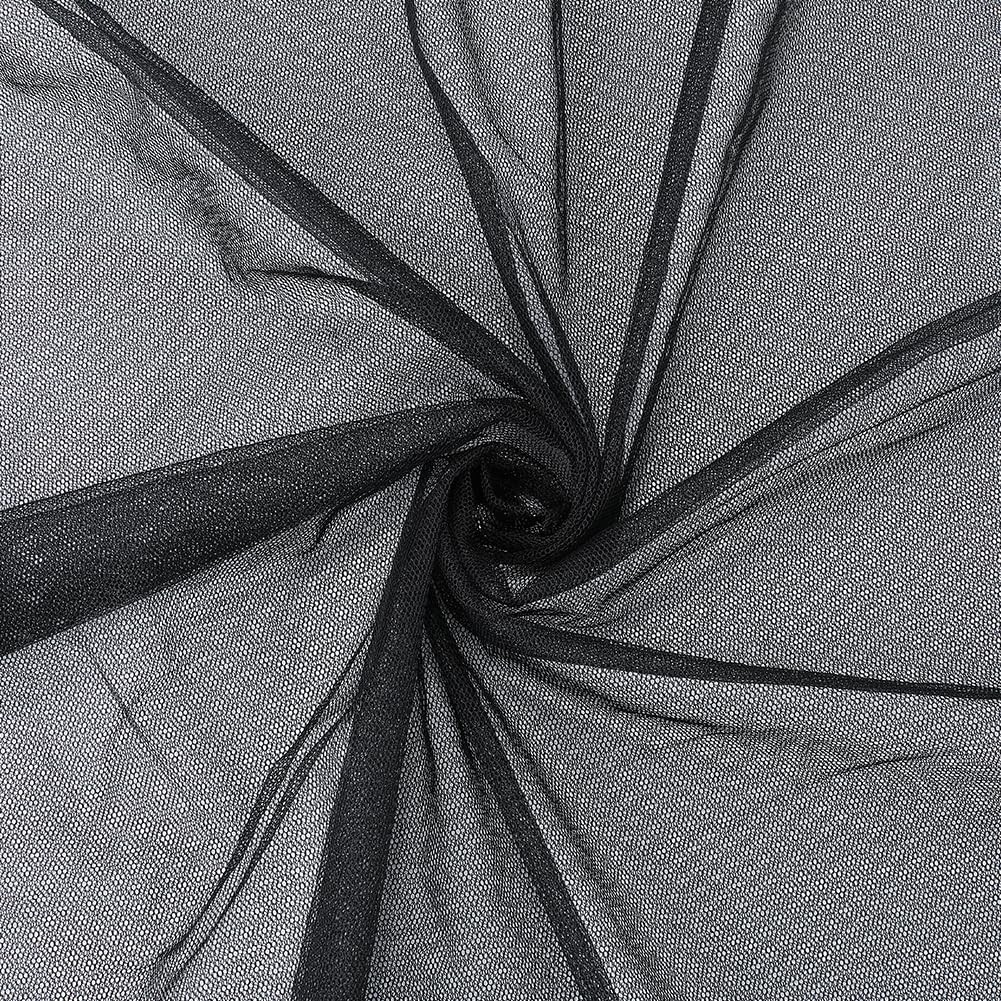 Tissu en maille noire au mètre de 160 cm, tulle en polyester pour loisirs créatifs